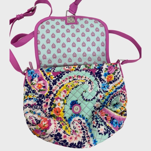 Vera Bradley Colorful Wildflower Paisley Carson Fold-Over Crossbody Bag - Picture 3 of 13
